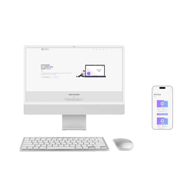Mockup de Lunidev Academy